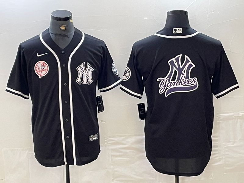 Men New York Yankees Blank Black Second generation joint name Nike 2024 MLB Jersey style 9